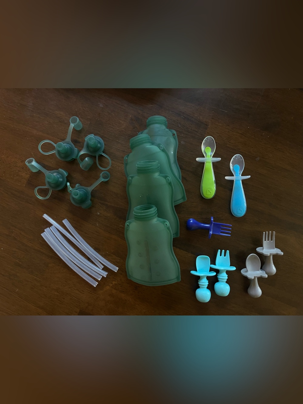 Baby Feeding bundle haakaa Reusable Baby Food Pouches and mixed brand utensils